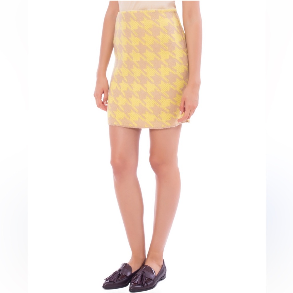 Marc Cain virgin wool blend Houndstooth skirt